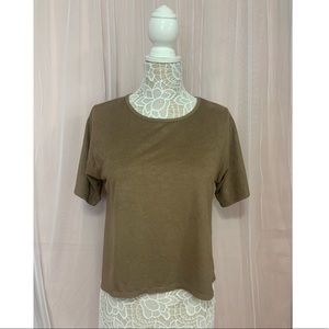 Pacsun tan velour/velvet like high low shirt!
